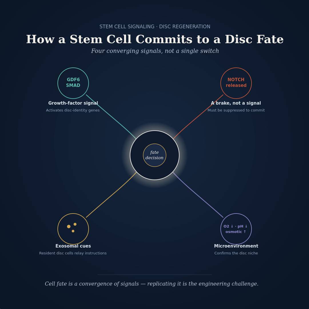How Stem Cells Determine Their Commitment to a Disc Cell Fate